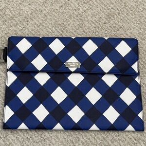 Kate Spade Navy and White Diamond Pattern Clutch